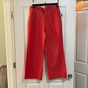 Wide leg, high waist red/orange pant, new, large